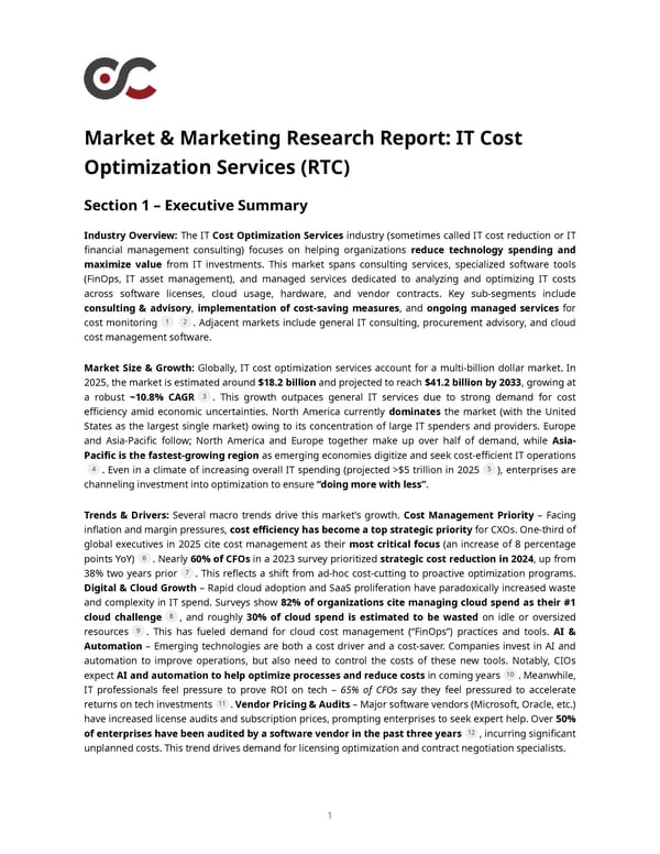 IT Cost Optimization Services Market Report - Page 1